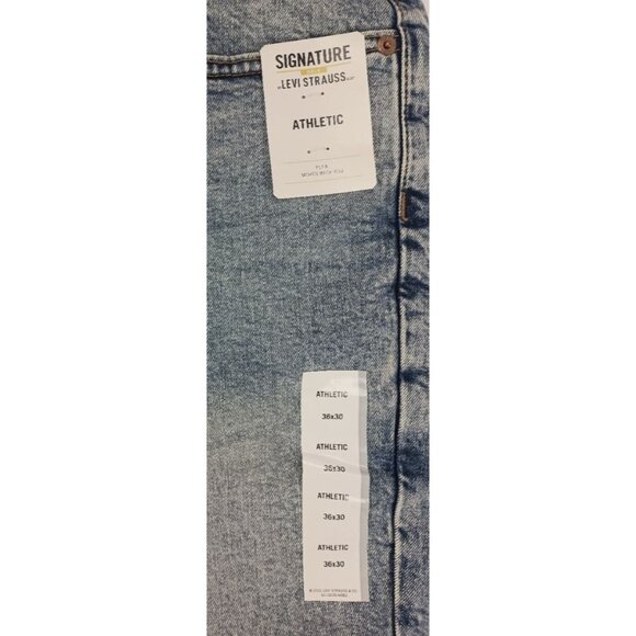 Levi Signature Gold Strass Athletic Flex Blue Jeans Men's Sz. 36 x 30 - Picture 7 of 8